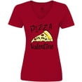 thumbnail image 3 of Inktastic Anti-Valentine's Pizza is my Valentine Women's V-Neck T-Shirt, 3 of 5