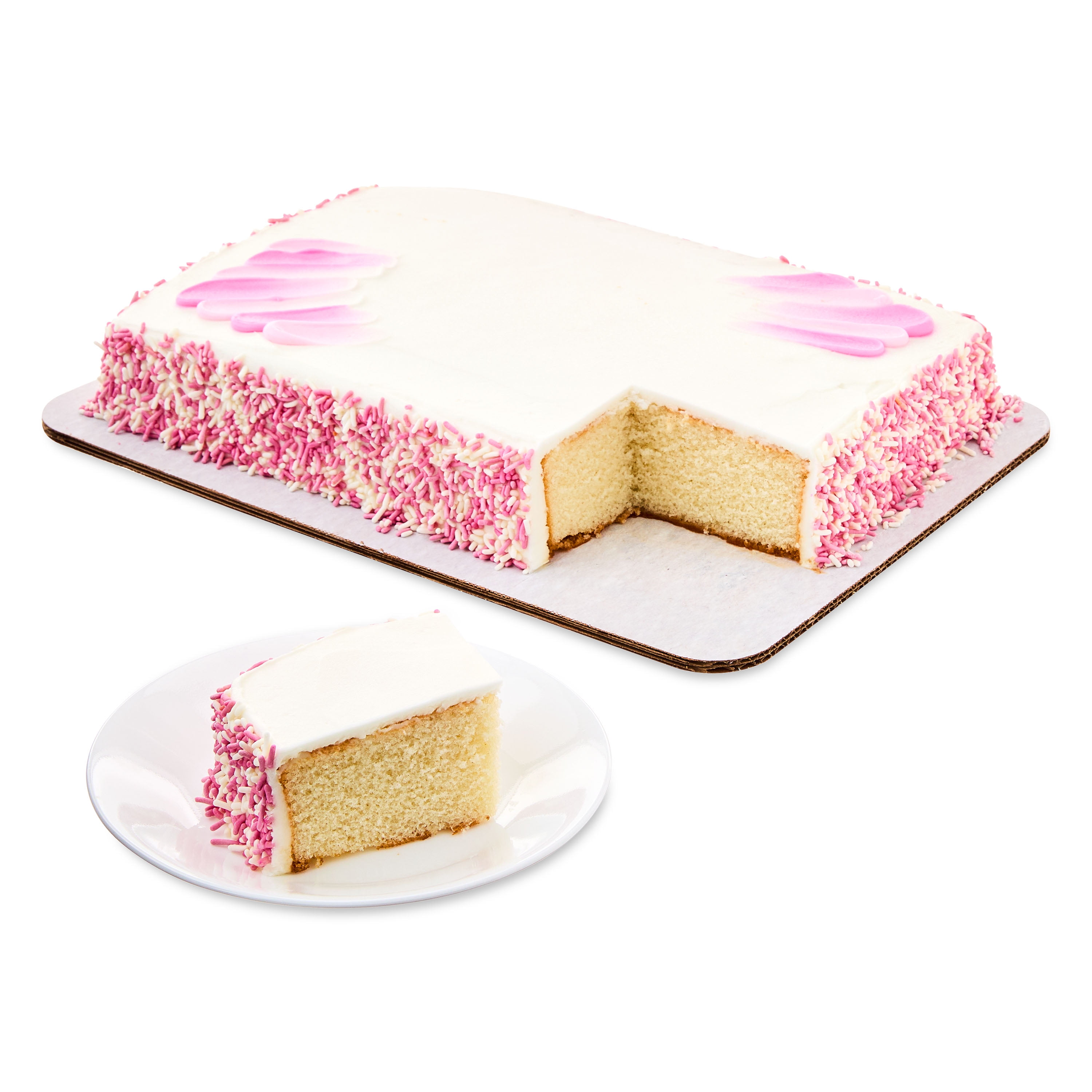 Freshness Guaranteed 1/4 Sheet Pink Brush Cake, 52 oz