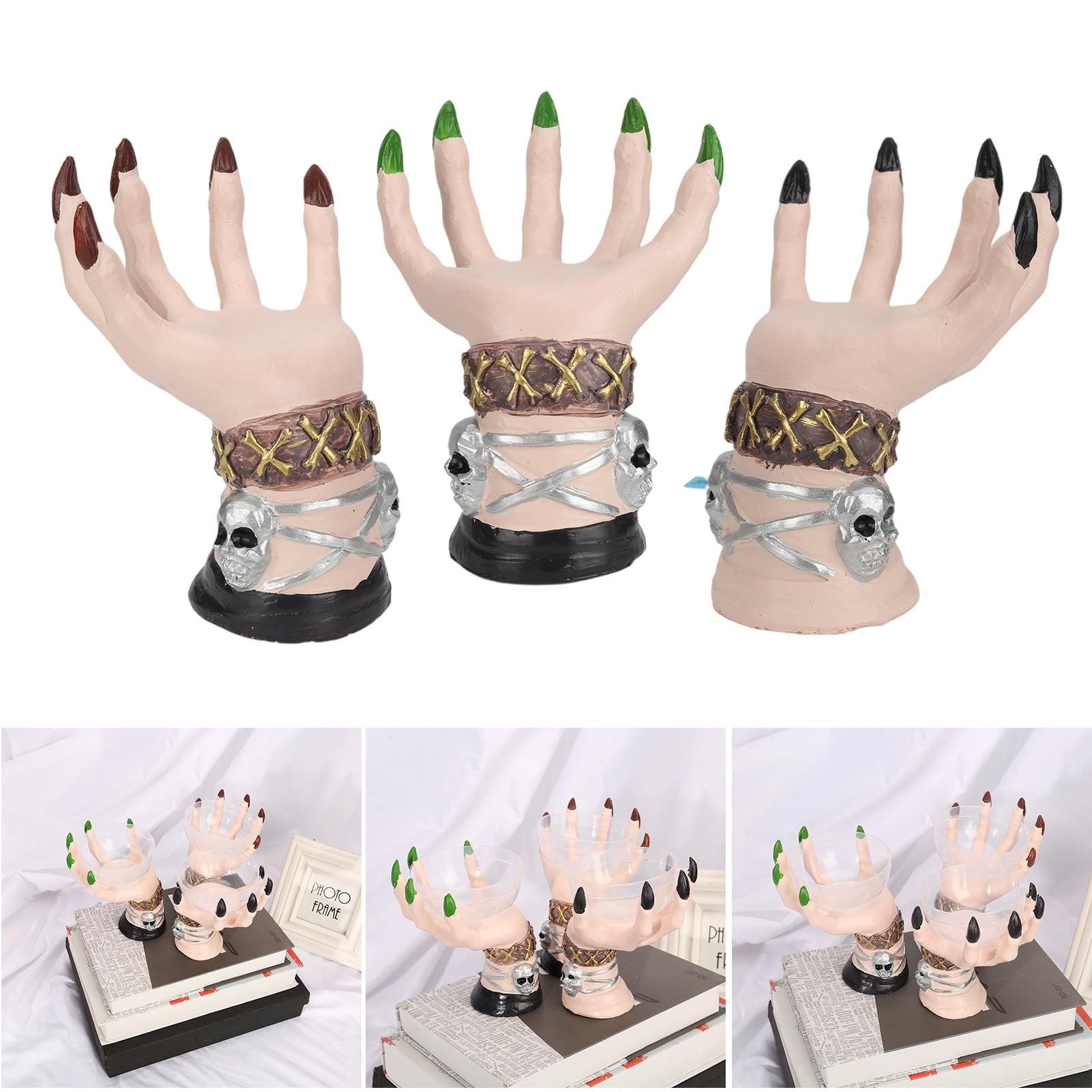 Witch Hands Snack Bowl Stand Resin Desktop Ornament Halloween Home