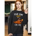 thumbnail image 3 of Turkey Pour Some Gravy On Me Funny Thanksgiving Crewneck Sweatshirt, M, Black, 3 of 6