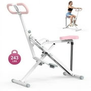 MERACH Squat Machine Glutes Workout Adjustable Resistance Foldable Exercise Equipment Leg Exercise Machine with 350lbs Weight Capacity, Rowing Machine