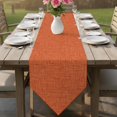 thumbnail image 6 of Burnt Orange Table Runner Linen Burlap Table Runner 72 Inches Long Rustic Farmhouse Solid Color Fall Dresser Scarves for Kitchen Island Coffee Dining Room Party Wedding Holiday Decoration 14"x72", 6 of 8