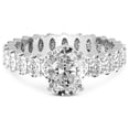 thumbnail image 4 of 3 Carat IGI Certified Oval Shape Lab Grown Diamond Engagement Ring | 14K White Gold | Celeste Side Oval Diamond Eternity Lab Diamond Ring | FG-VS1-VS2 Quality Friendly Diamonds, 4 of 6