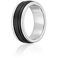 thumbnail image 2 of Forever Facets Grooved Black Sapphire Tungsten Comfort Fit Wedding Band, Male, Size 11, 2 of 2