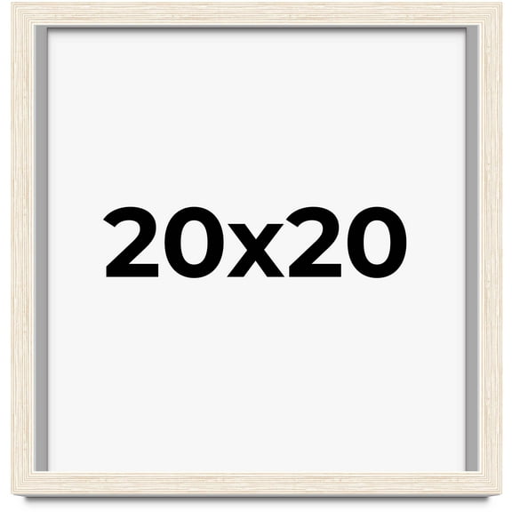 20x20 Shadow Box Frame White | 1.125 Inches Deep Real Wood Rustic Shadowbox Display Frame | UV