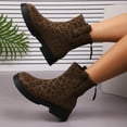 thumbnail image 5 of Mostsola Womens Gogo Boots Mid Calf Heel Zipper Boots Square Toe Retro Suede Short Booties, 5 of 8