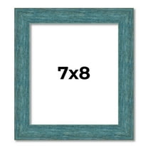 7x8 Frame Blue Rustic Barnwood Solid Wood Picture Frame Width 1.25 Inches | Interior Depth 0.5