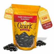 OZARK NUT ROASTERS, Dark Chocolate Almonds, Dark Chocolate Coated Flavored Snacks, World-Class Gourmet Candied Nuts, Resealable Pack (16 oz)