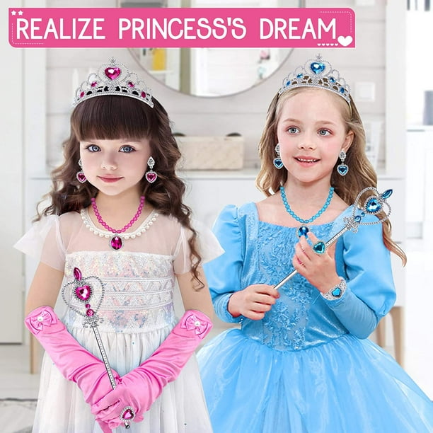 Coffret Bijoux Enfant Fille - 2 en 1 Jouet Cadeau pour Princesse - Rouge et  Rose - 23 Pièces