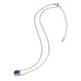 thumbnail image 3 of Created Blue Sapphire 6mm Round Bezel-Set Dainty Sterling Silver Choker Necklace, 3 of 3