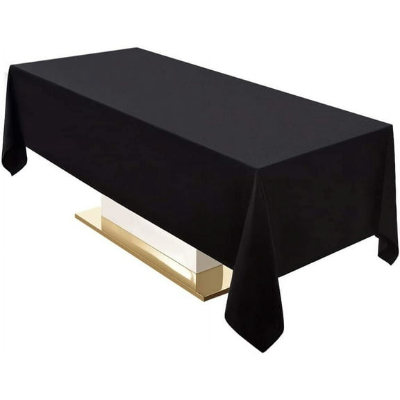 10 Pack Black Tablecloth 60 x 102-inch Rectangular Polyester Table Cloth for Weddings, Banquets, or Restaurants