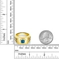 thumbnail image 4 of Gem Stone King 2.78 Ct Cushion London Blue Topaz 18K Yellow Gold Plated Silver Men's Ring (Size 10), 4 of 4
