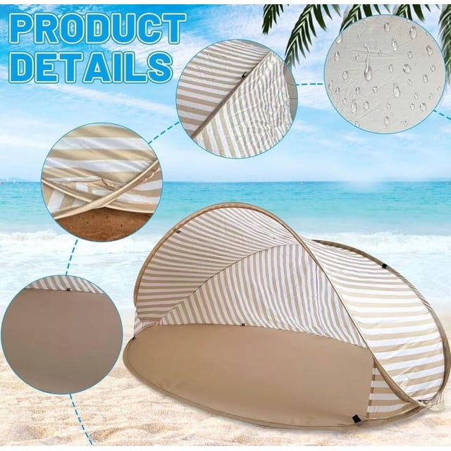 Refugio de Playa con Protección Upf 50+, Carpa de Playa, Refugio de Playa, Carpa de Playa, Protección Solar con Bolsa de Transporte, Protección Solar, Protección Contra El Viento para Campamento En L