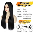 thumbnail image 2 of Peluca larga TOPHR negra recta de 70 cm para mujer, Halloween, 2 of 7
