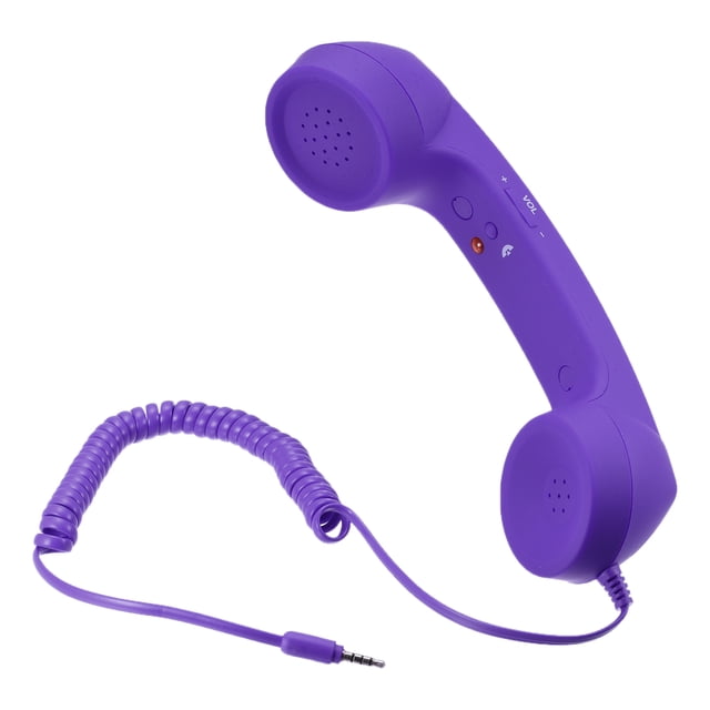 3,5mm Retro Teléfono Auricular Teléfono Receptor para Micrófono Altavoz Púrpura
