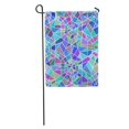 thumbnail image 1 of JSDART Motif Bleu Vitrail Coloré Abstrait Asymétrique Drapeau de Jardin Bannière Décorative Maison 28x40 Pouces, 1 of 2