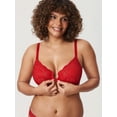thumbnail image 3 of DELIMIRA Women's Front Closure Lace Underwire Bras Plus Size Sexy Plunge Unlined Bra, 3 of 4