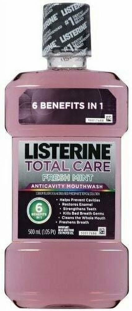 Listerine Mouthwash, Total Care Zero Alcohol Fresh Mint, 16.9 oz - Case of 6