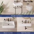 thumbnail image 4 of DV-1CS0117B Ceramic White Rectangular Single Faucet Hole 24 in Console Bathroom Sink with Overflow, 4 of 10