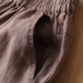 thumbnail image 6 of Dazajoo Straight Leg Elastic Waist Pants for Women 2024 Summer Casual Solid Color Trousers with Pockets Women's Lightweight Baggy Cotton Linrn Pants Flash Deals Today,Coffee,XXXL, 6 of 8