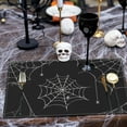 thumbnail image 4 of Halloween Placemats Set of 4, 12x18 Inch Spooky Spider Black Table Mat, Non-Slip and Washable Linen Place Mat for Home Party Decoration, 4 of 5