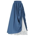 thumbnail image 3 of Maxi Long Skirt for Women  Elastic High Waist Double-Layer Victorian Renaissance Skirts, 3 of 7