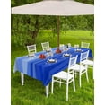 thumbnail image 4 of Outdoor Rectangle Tablecloth with Umbrella Hole and Zipper, Blue Ombre Water Ripple Waterproof Table Cover Farmhouse Stripes Washable Patio Tablecloths for Party Picnic, 60"x84", 4 of 6