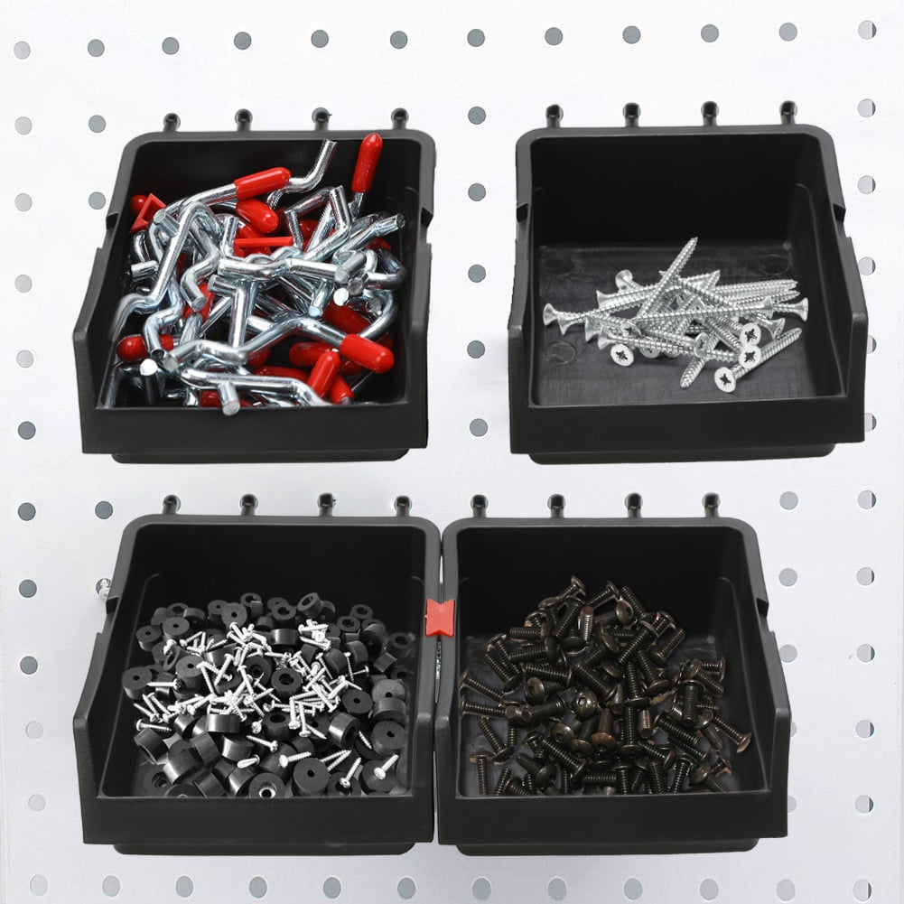 DAANXW Rustproof Pegboard Hooks, Metal Steel Plastic Red Protective Sleeve, 99 Pieces