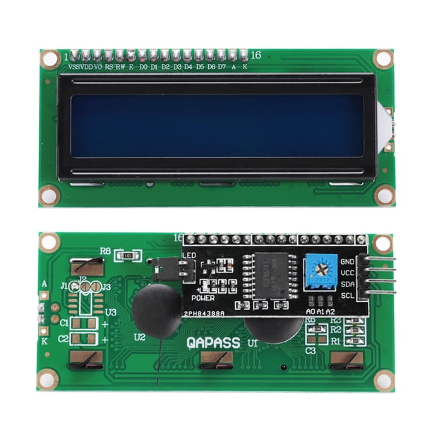 Placa Adaptadora LCD1602, Módulo De Pantalla LCD De Interfaz IICorIC2 De 5 V, Contraste Ajustable, Conectable En Cascada A 8, Aplicado Para Electrónica Automotriz, Con Control De