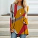 thumbnail image 1 of ICHUANYI Clearance Women Fashion Casual Socket Geometry Printed Long Sleeve Round-Neck Tops(Orange, M) ICHUANYI WER2023081405148, 1 of 5