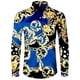 thumbnail image 5 of Camisa de manga larga con estampado 3D de cadena de flores doradas de lujo para hombre, ropa informal de diseñador para hombre, camisas con botones de solapa, 5 of 5