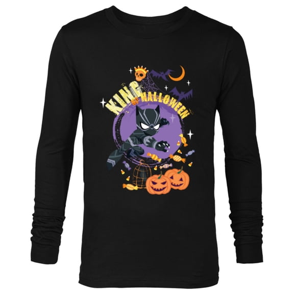 Marvel Black Panther King of Halloween - Long Sleeve T-Shirt for Men - Customized-Black