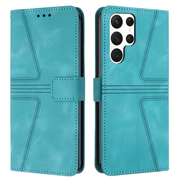 for Samsung Galaxy S24 Ultra Wallet Phone Case with Lanyard, PU Leather Phone Case with Credit Card Slot for Women Girls Shockproof Proyective Back Cover for Samsung Galaxy S24 Ultra, Green