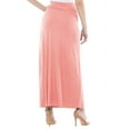 thumbnail image 4 of Moa Collection Women's Maxi Length High Waist Foldable Waistband Solid Skirt, 4 of 6