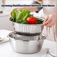 thumbnail image 2 of Multifunctional Stainless Steel Basin with Draining and Grating Filters for Kitchen Prep, Food Washing, Vegetable Slicing, and Space-Saving Storage, 2 of 5