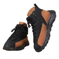 thumbnail image 3 of XIMIN Women Fashion Platform High Top Suede Leather Sneakers Non-Slip Slip-on Chukka Boots Comfortable Lace Up Casual Athletic Shoes Everyday Wear, 3 of 7