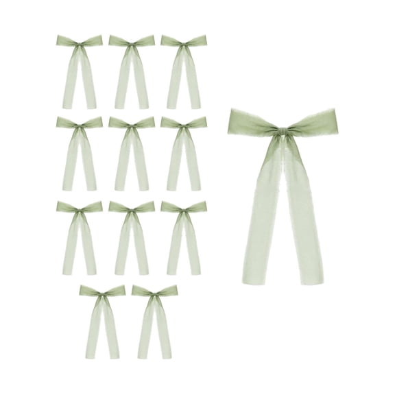 Deeceymbur Bow Ribbon Candlestick Decoration 12 Pieces Set for Gift Wrapping Holiday Scene Christmas Tree Decor Party Ornament Home Accessory