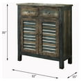 thumbnail image 3 of ACME Glancio Rectangular Console Table in Antique Oak and Teal, 3 of 3