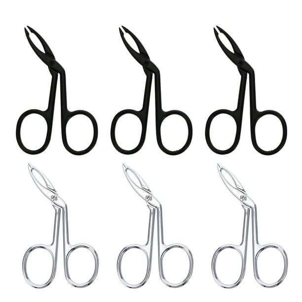 EeaseMX 6 pinzas de acero inoxidable para cejas, pinzas oblicuas para cejas, herramientas de belleza