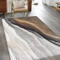 thumbnail image 3 of Abstract Ocean Beach Washable Area Rugs 3'x5', Brown White Gradient Coastal Seaside Low Pile Throw Living Room Rug Non-Slip Sturdy Edge Binding Carpet for Indoor Entryway Bedside Kitchen, 3 of 9