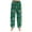 Green, variant on Women's Cuff Pajama Pants, Christmas Print Flannel Sleepwear, Elastic Waist Casual Lounge Pants, Warm Comfortable Nightwear for Women,Green,2XL