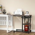 thumbnail image 4 of Tribesigns Overbed Bedside C Table Small Computer Desk Table Sofa Table with Storage Shelves,Mobile Couch Table Tray Snack TV Laptop Bedside Table with Wheels, 4 of 7