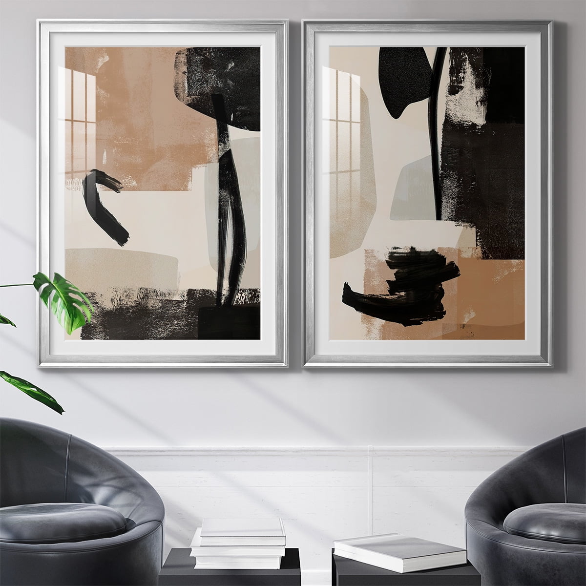 Wexford Home Selective Arrangement III Premium Framed Print, 30.5" x 42.5" - Ready to Hang, Silver (Set of 2)