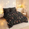 thumbnail image 2 of Homewish Watercolor Botanical Mushroom 7-Piece Twin Bedding,Fungus Plant Bedding Comforter Set,Black,Black Reversible, 2 of 8