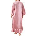 thumbnail image 4 of DYMADE Women's Plus Size Satin Lingerie Robe Kimono Nightgown Long Sleeve Sleepwear Nightdress, 4 of 5