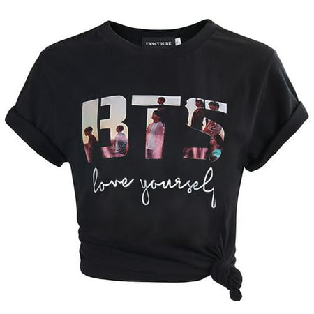 TURNTABLE LAB Women's BTS Love Yourself New Logo Short Sleeve T-Shirts Kpop  Unisex