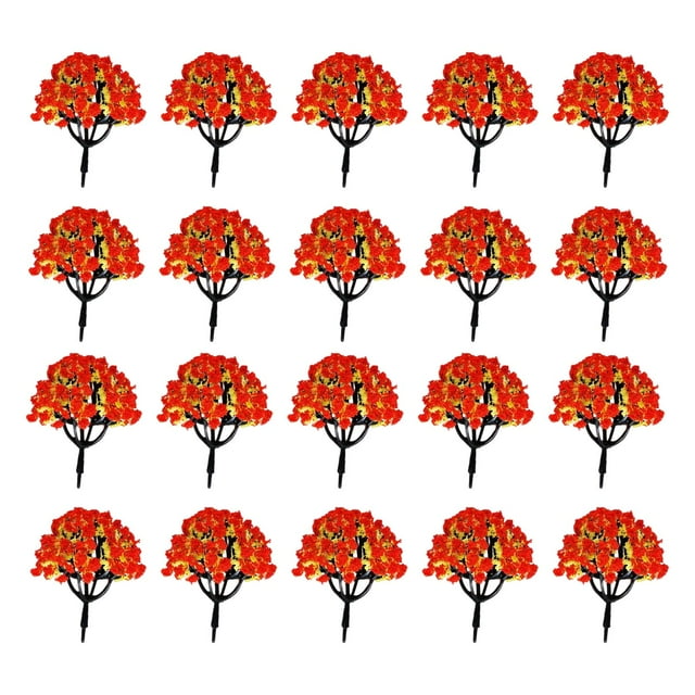 lionlar 20x Arbres Miniatures de Modèles de Paysage à l'Échelle 1/100 Miniature de Chemins de Fer Modèle Arbre Jaune Rouge