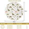 thumbnail image 3 of Dinosaur and Floral Off White Pattern Round Tablecloth 70"x70", Wrinkle Resistant Wipeable Table Cover for Kitchen Dining Room Picnic Patio and Party, 3 of 6