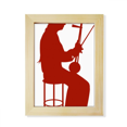 thumbnail image 1 of China Erhu Player Illustration Pattern Desktop Adorn Photo Frame Display Art Painting Wooden, 1 of 3