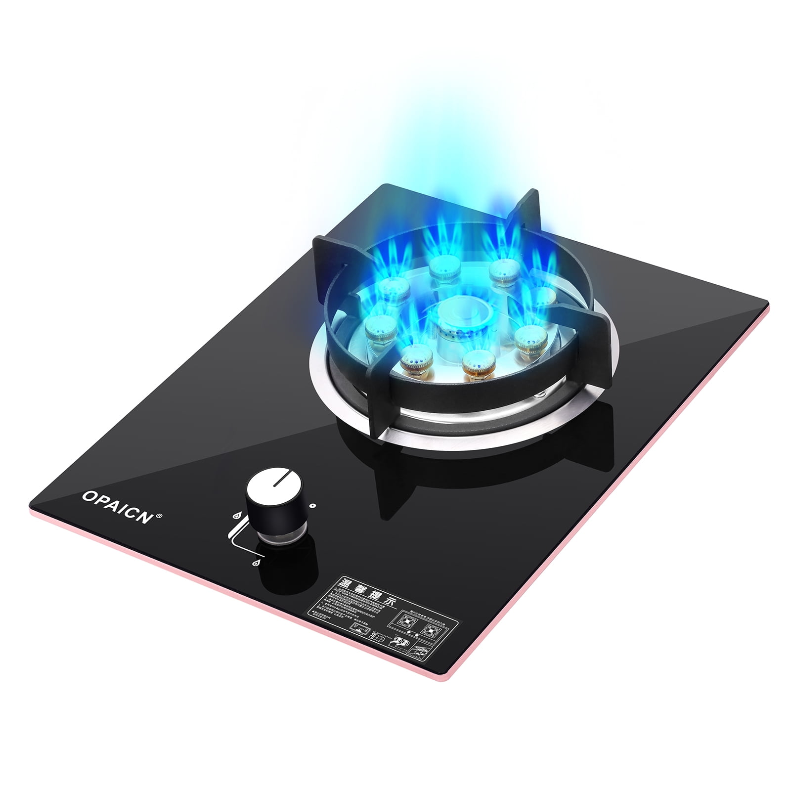 Wobythan Single Burner Embedded Tempered Glass Gas Stove Fierce Fire